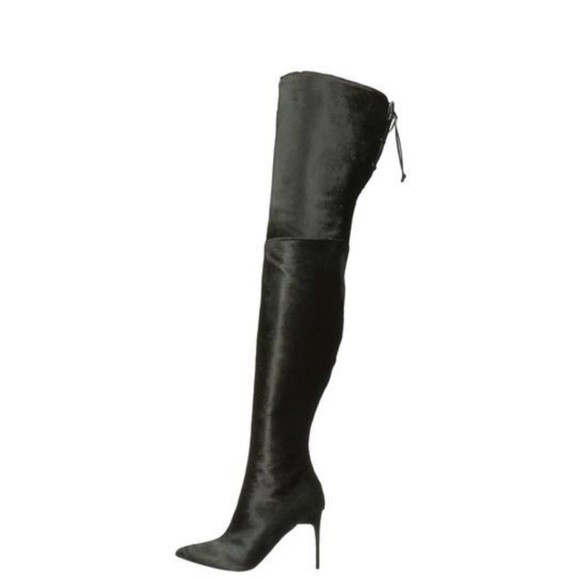 New Oscar de la Renta Pony Hair Thigh High Boot - Picture 2 of 6